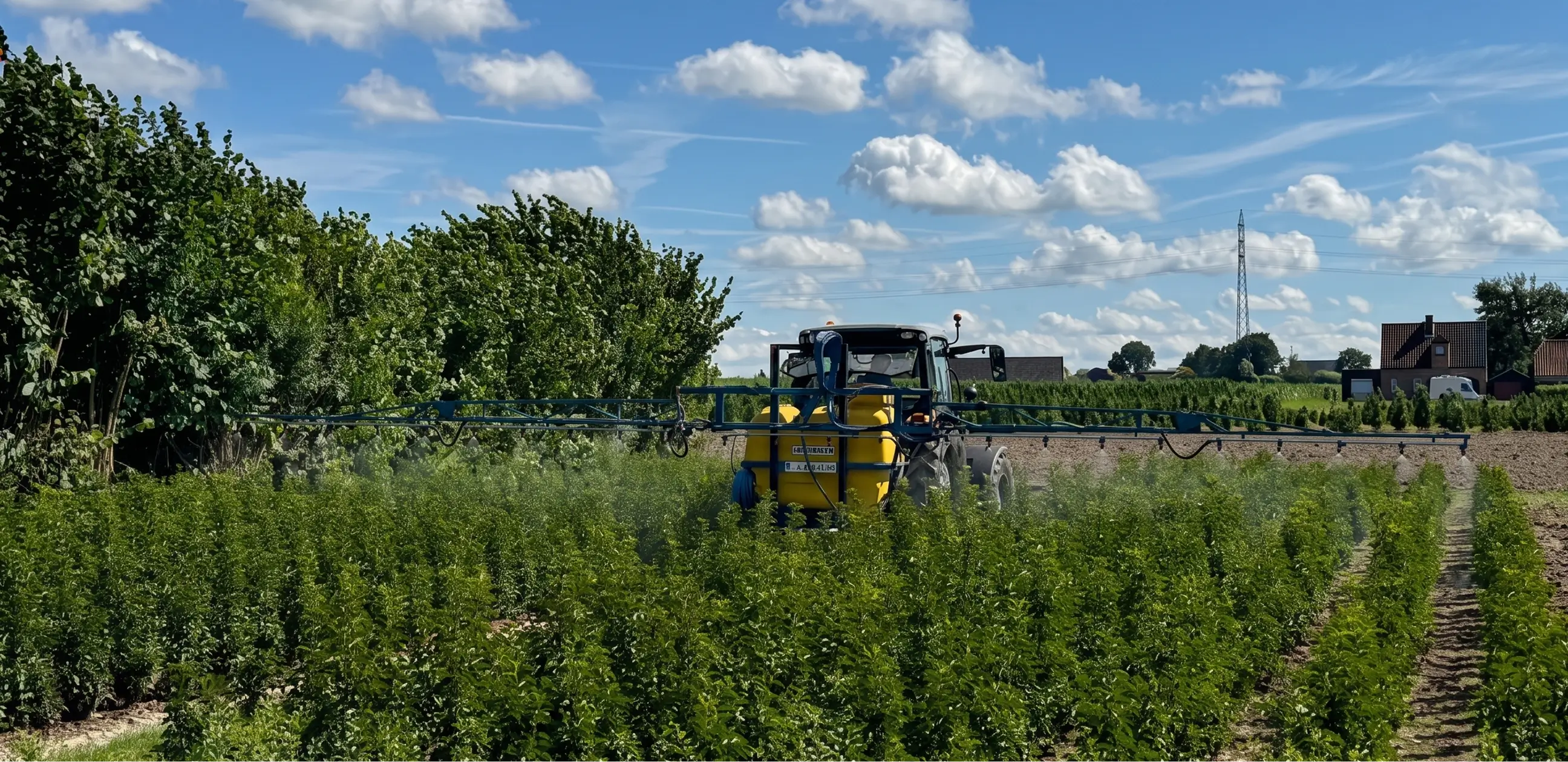 Tractor op het taxusveld in Ingelmunster
